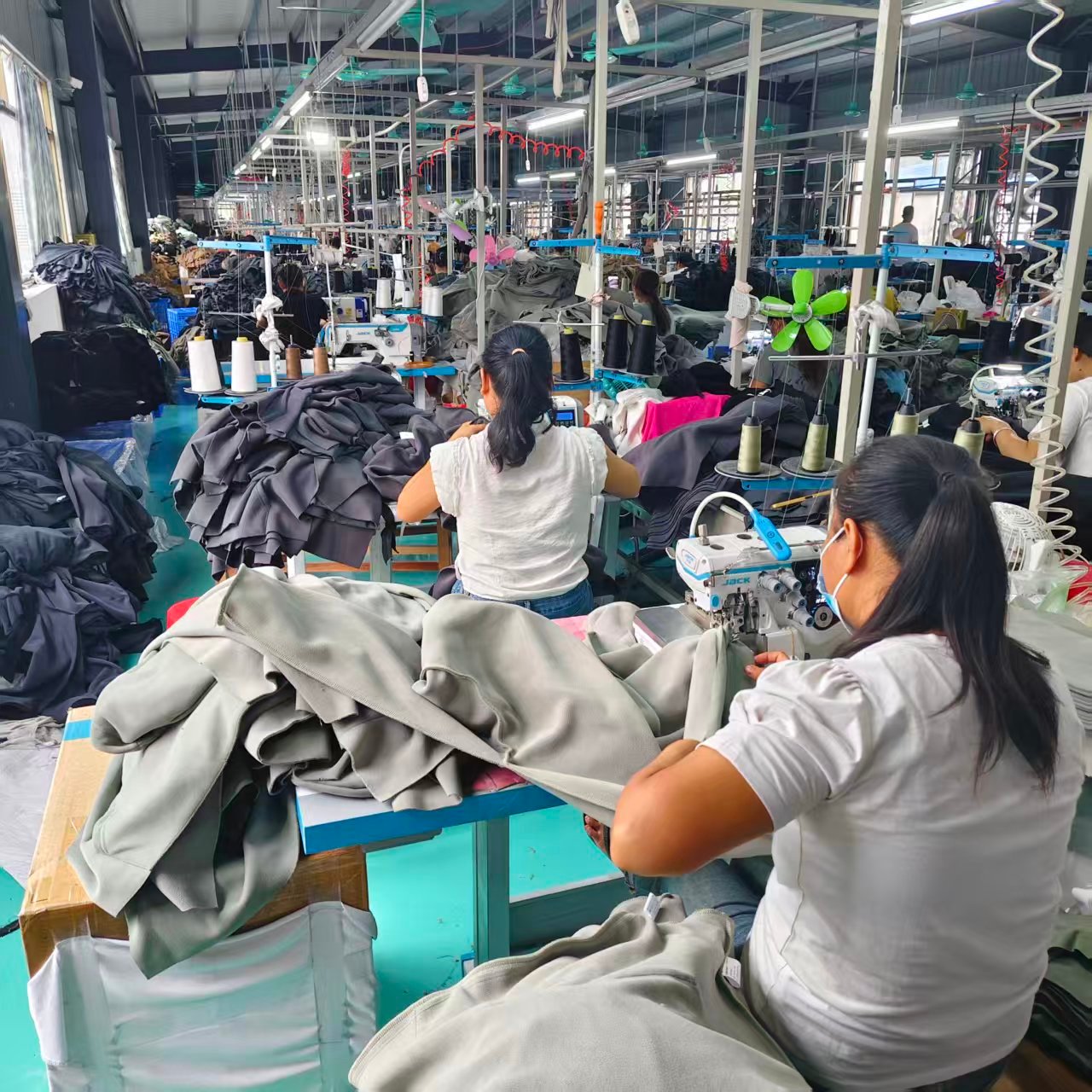 In-line quality check during bulk garment production in China factory