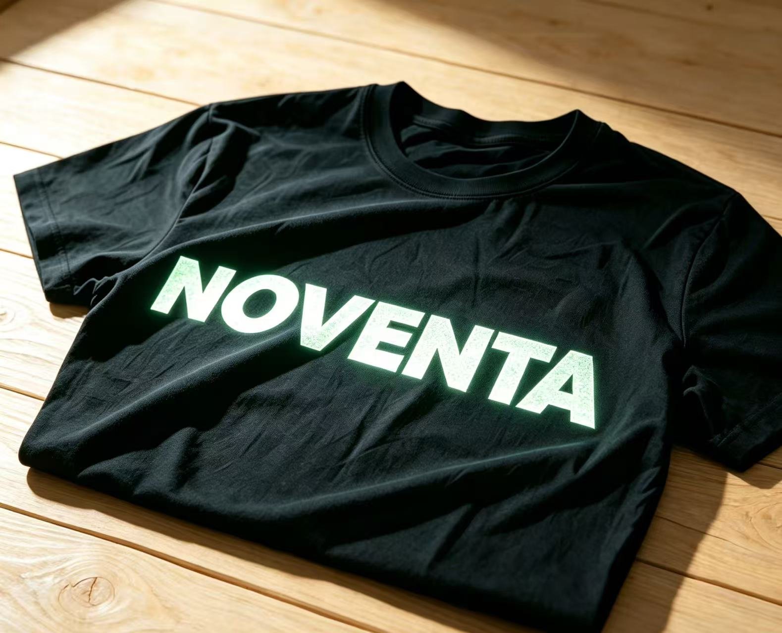 Glow-in-the-dark printing finish on custom apparel