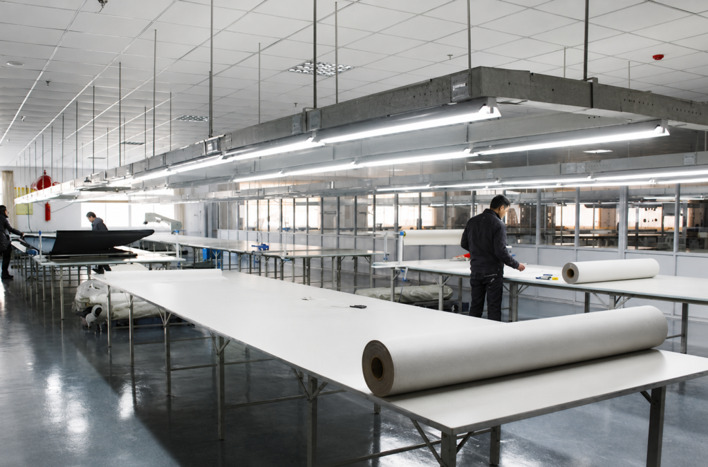 Garment production floor illustrating apparel manufacturing capacity and workflow