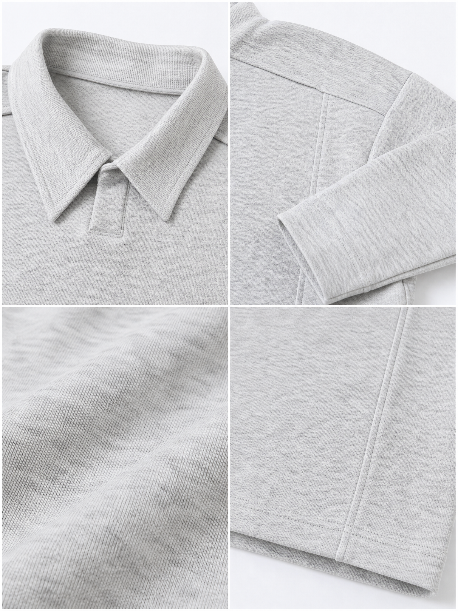 Polo collar, placket and seam details for an apparel quality control checklist
