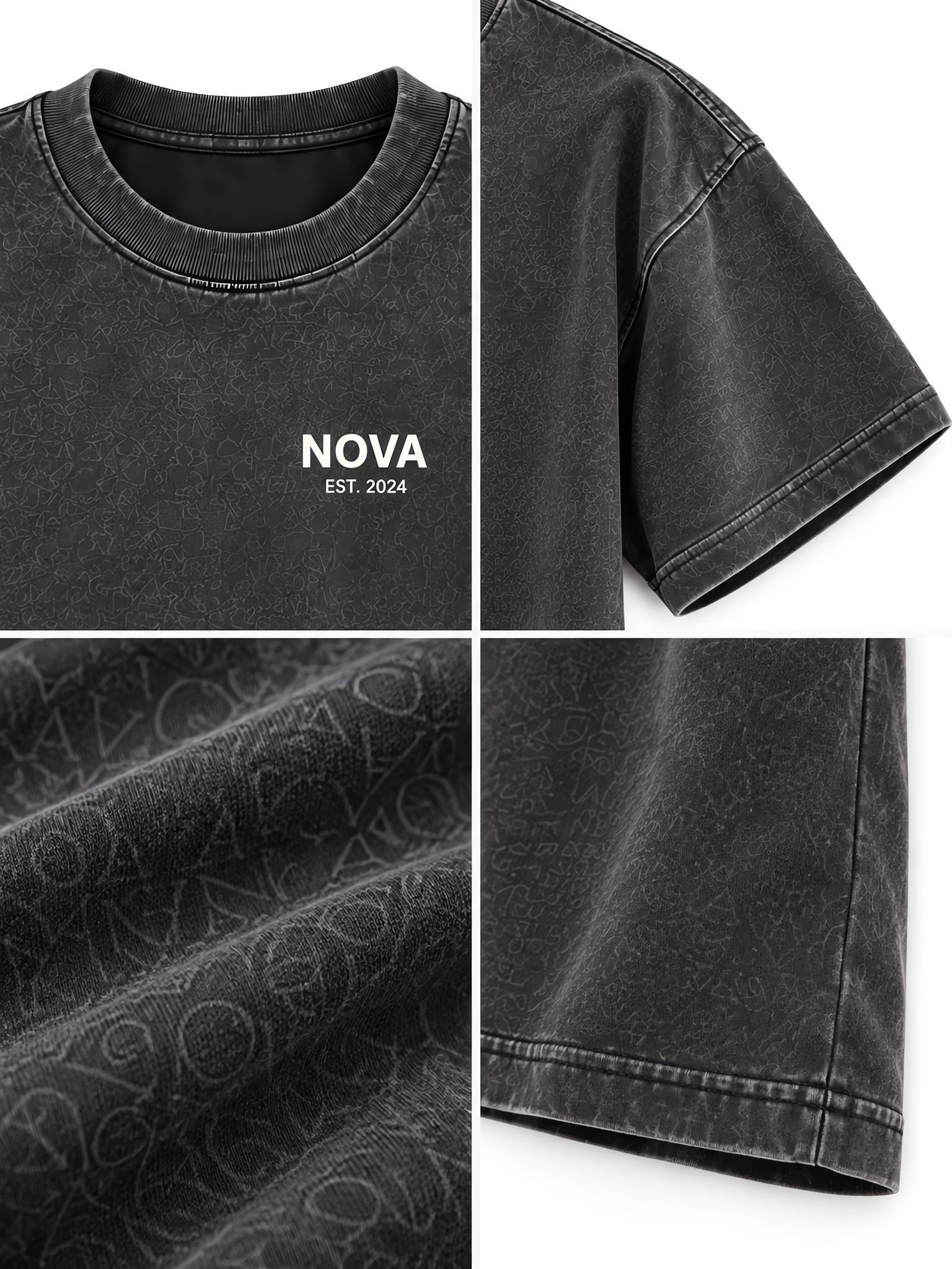 Puff print and screen print detail on a 260 GSM oversized boxy T-shirt