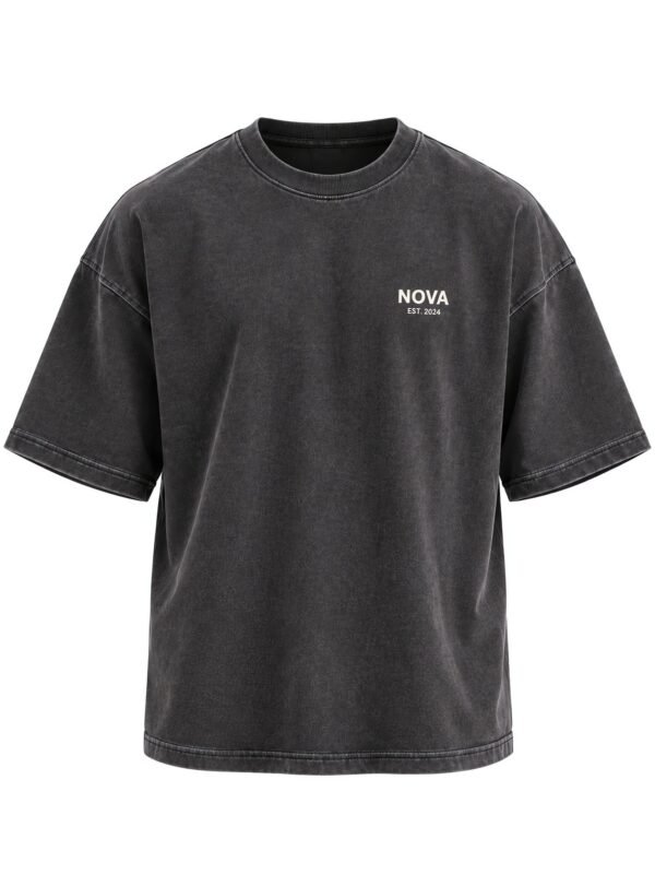 NOVITA 260gsm Oversized Boxy Tee - Drop Shoulder, Puff Print Back - front