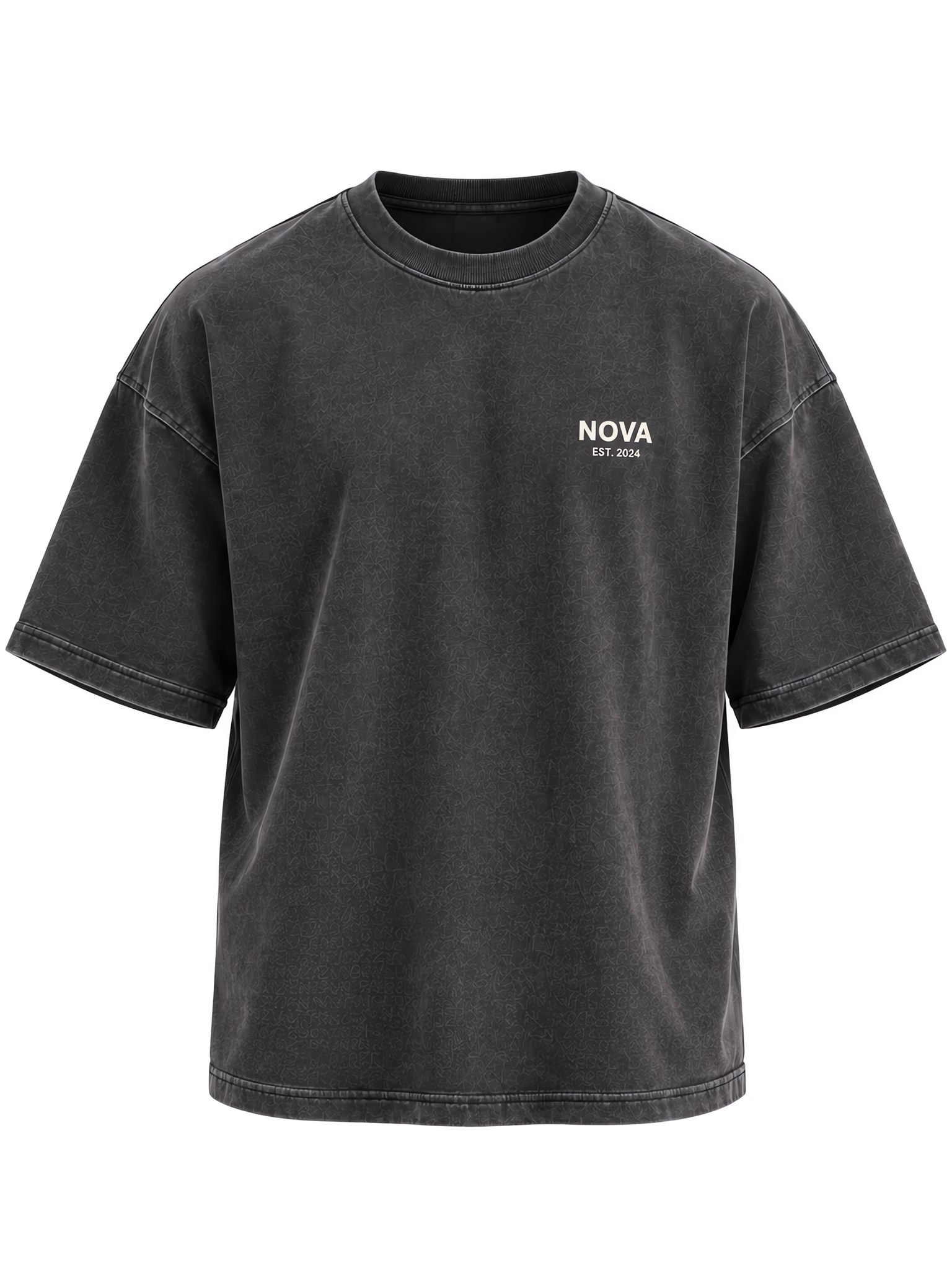 Custom 260gsm Oversized Boxy T-Shirt — Puff Print, Streetwear Cut — Front View