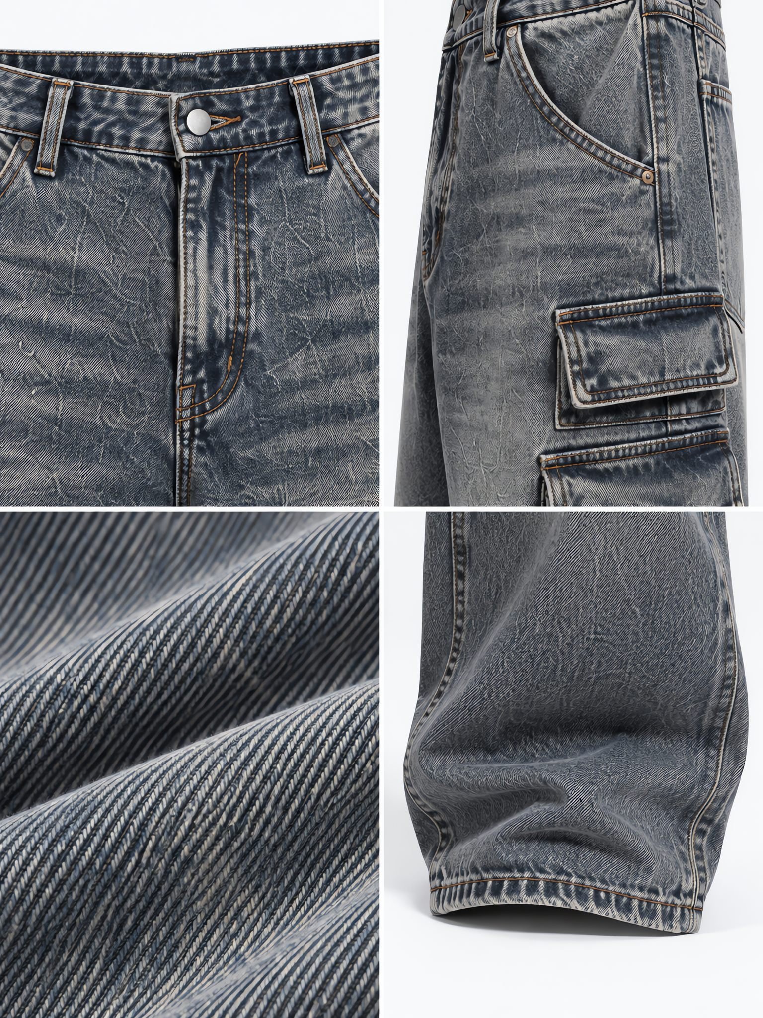 Acid Splash & Bleach Effect Denim Jeans — Custom Wash — View 5
