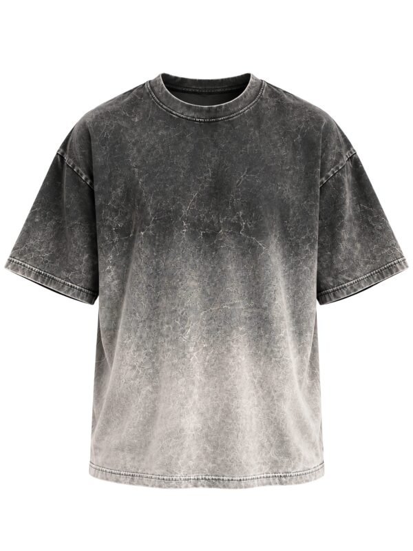 NOVITA Acid-Wash Gradient Tee - Burnout Vintage Colourway - front