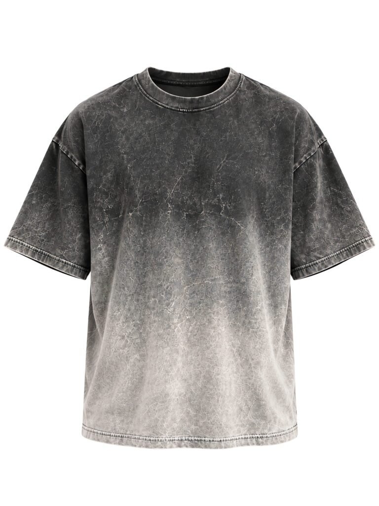 NOVITA Acid-Wash Gradient Tee - Burnout Vintage Colourway - front