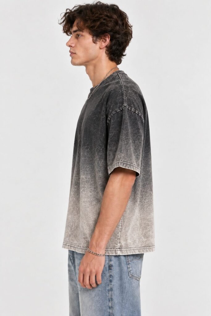 NOVITA Acid-Wash Gradient Tee - Burnout Vintage Colourway - view-8