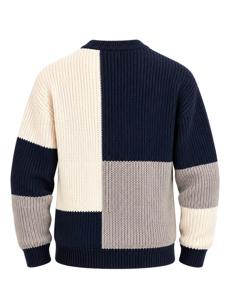 NOVITA Color-Block Pullover - 5GG Bold Contrast Yarns - back