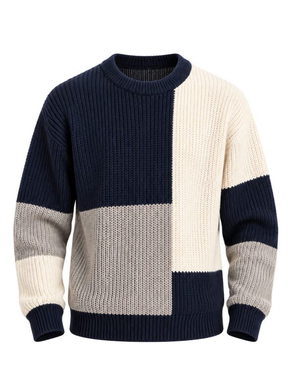 NOVITA Color-Block Pullover - 5GG Bold Contrast Yarns - front