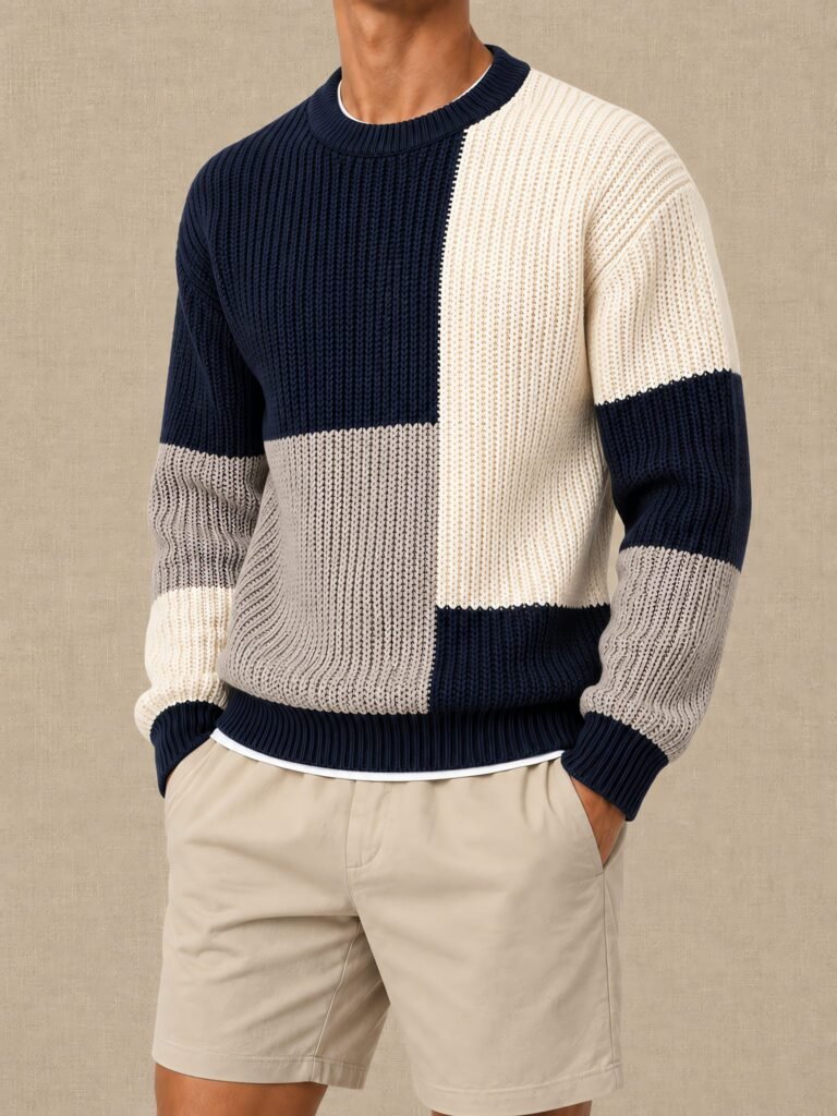NOVITA Color-Block Pullover - 5GG Bold Contrast Yarns - lifestyle