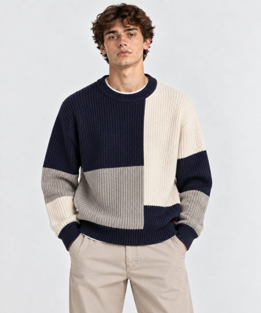 NOVITA Color-Block Pullover - 5GG Bold Contrast Yarns - view-255