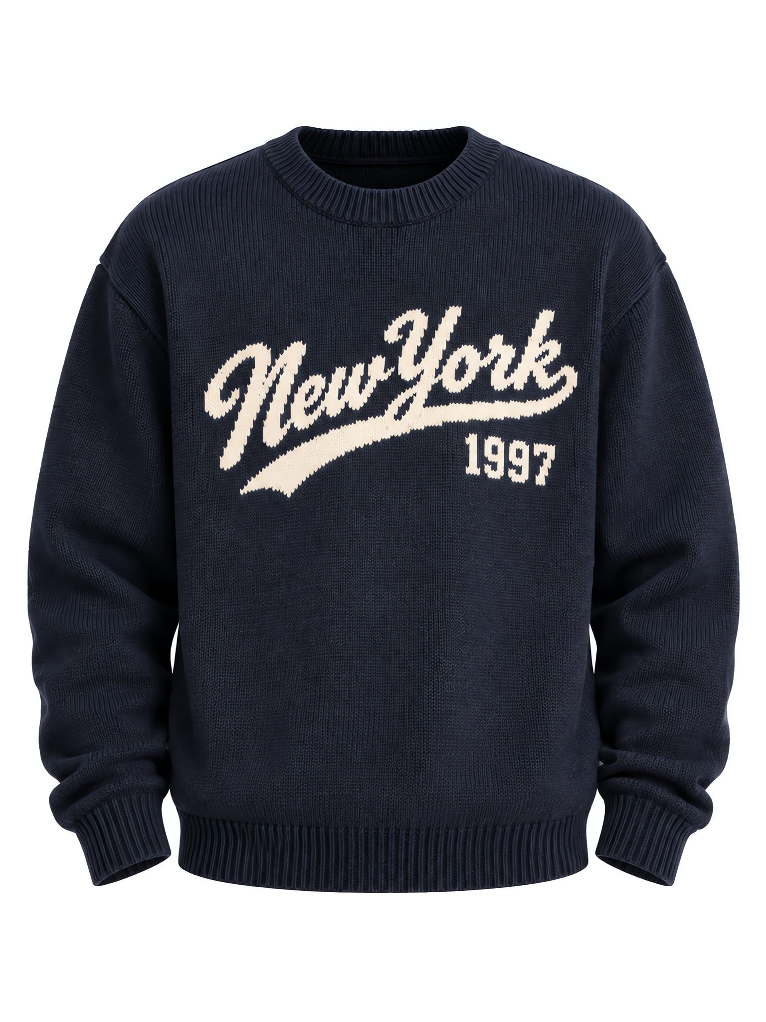 7GG Cotton-Blend Intarsia Crewneck Sweater — Custom Motif