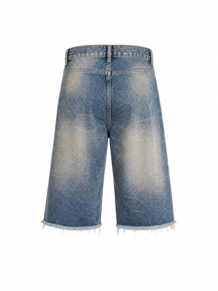 NOVITA Denim Shorts - Distressed Cuff, Vintage Wash - view-1