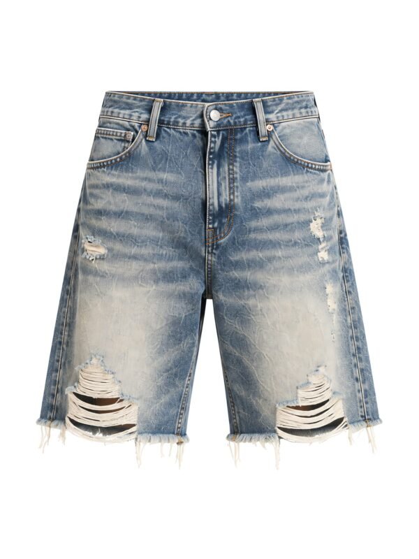 NOVITA Denim Shorts - Distressed Cuff, Vintage Wash - view-5