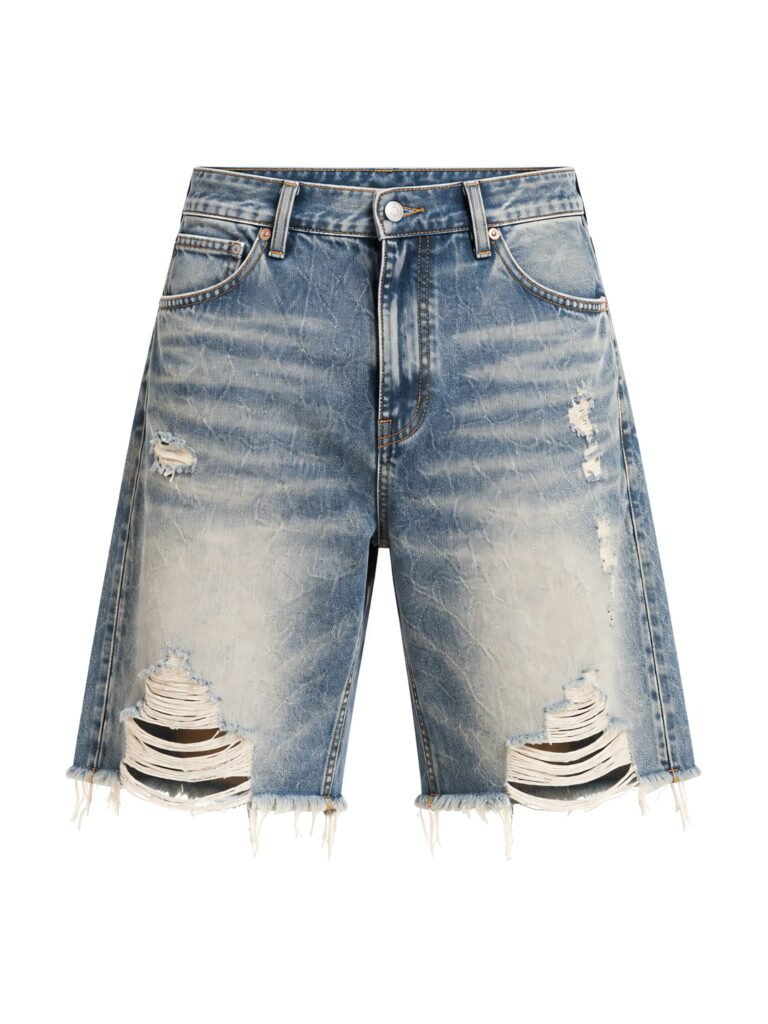 NOVITA Denim Shorts - Distressed Cuff, Vintage Wash - view-5