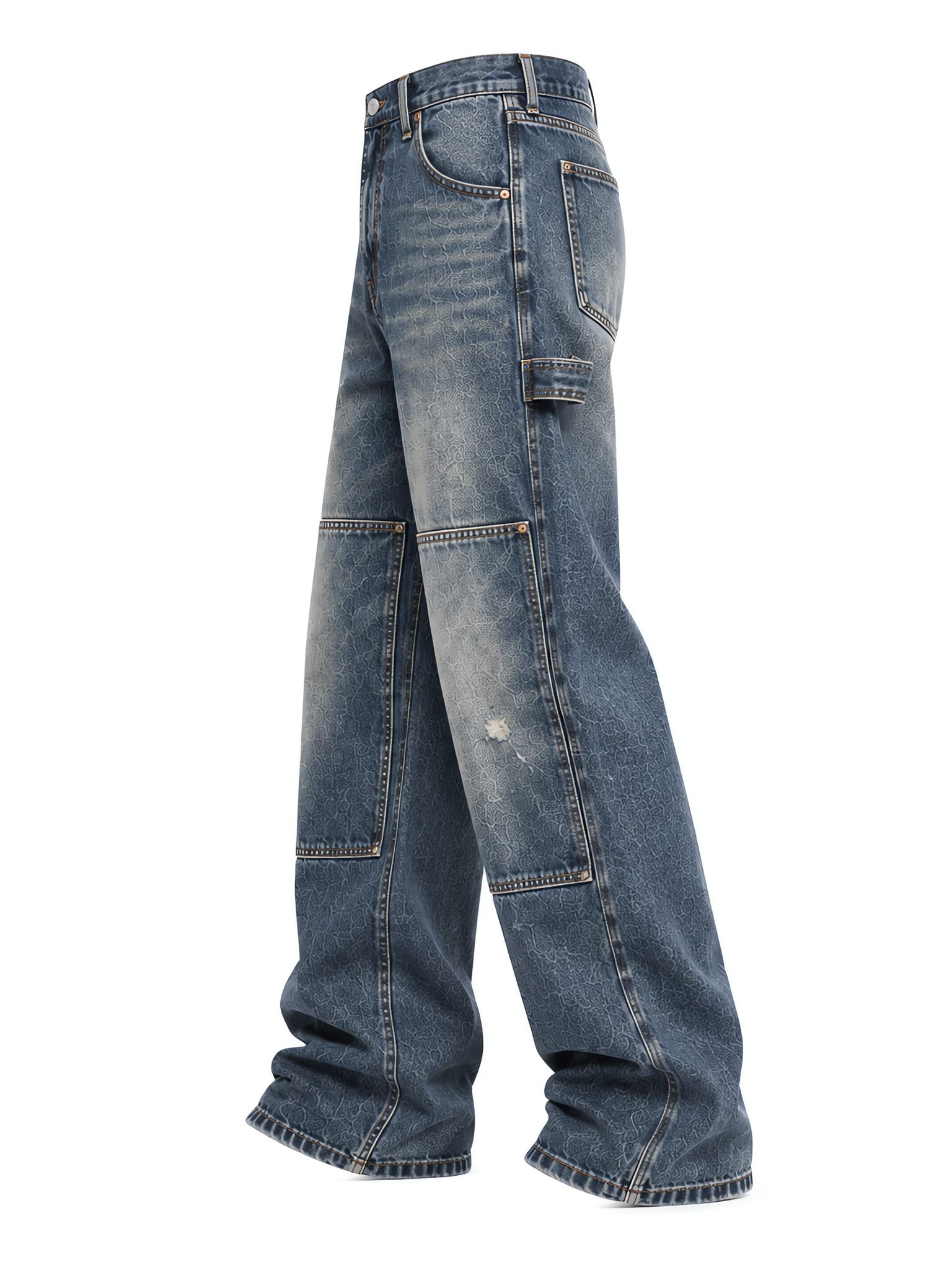 Double-Knee Carpenter Work Jeans — Relaxed Fit — View 4