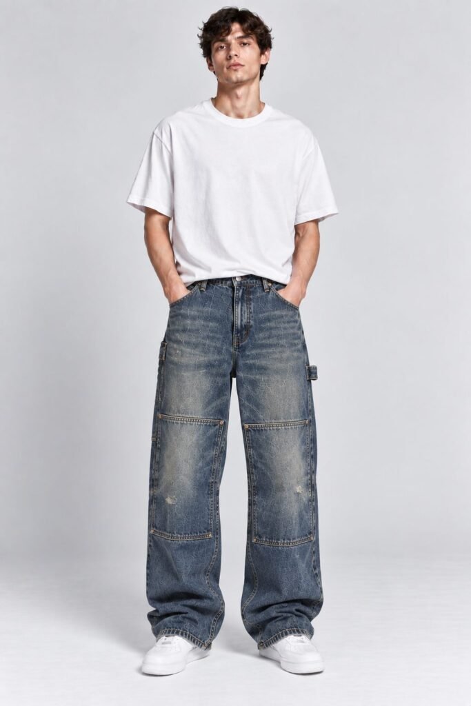 NOVITA Double-Knee Work Jeans - Relaxed Carpenter Fit - view-5