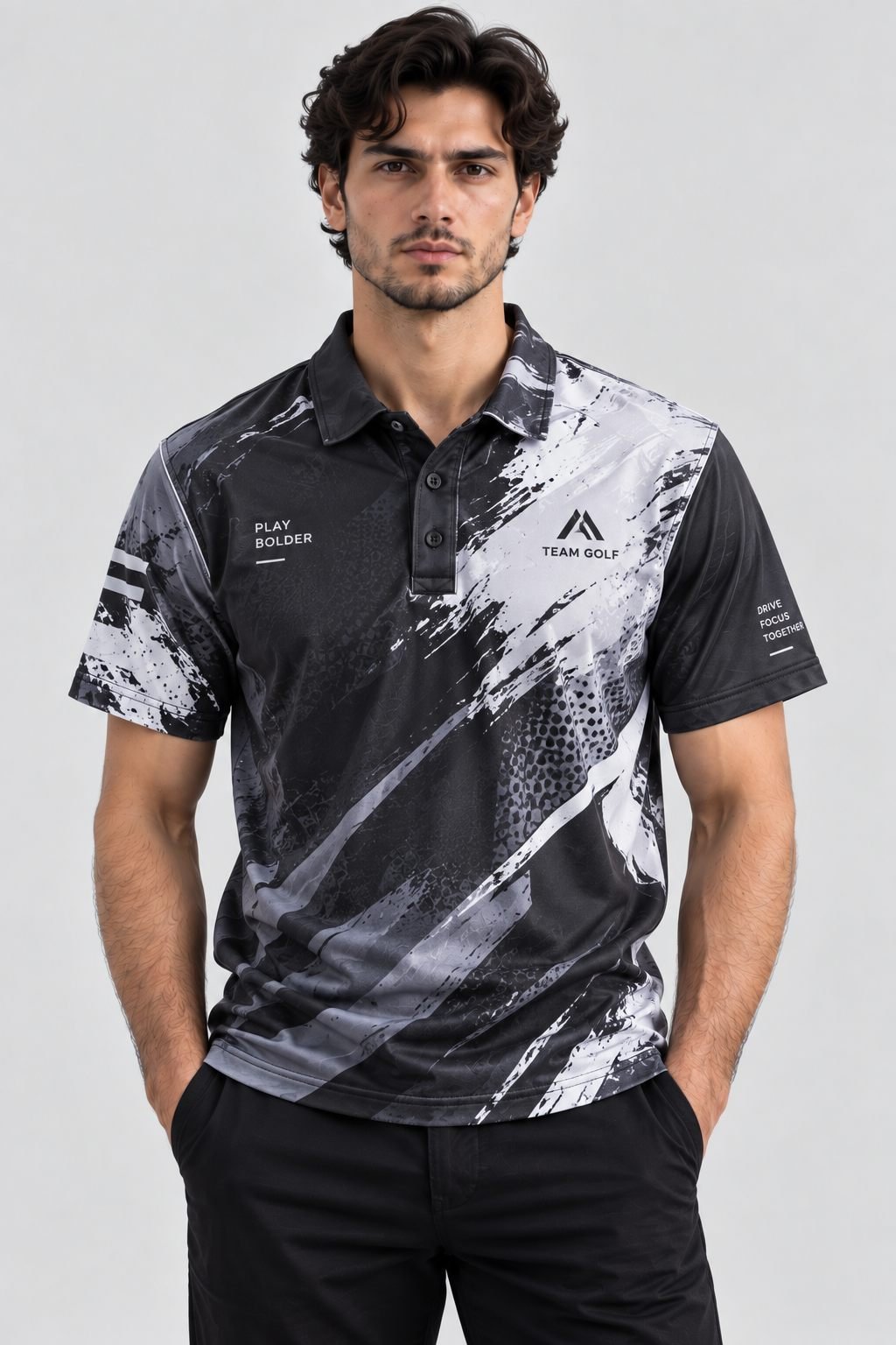 All-Over Sublimation Team Polo — Full-Custom Print — View 5