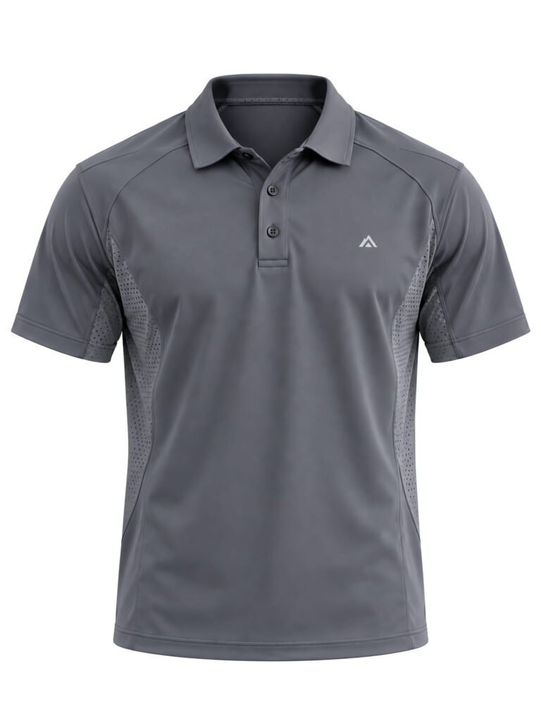 NOVITA Golf Performance Polo - Moisture-Wicking Mesh Panels - front