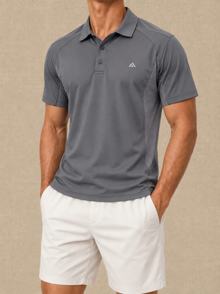 NOVITA Golf Performance Polo - Moisture-Wicking Mesh Panels - lifestyle