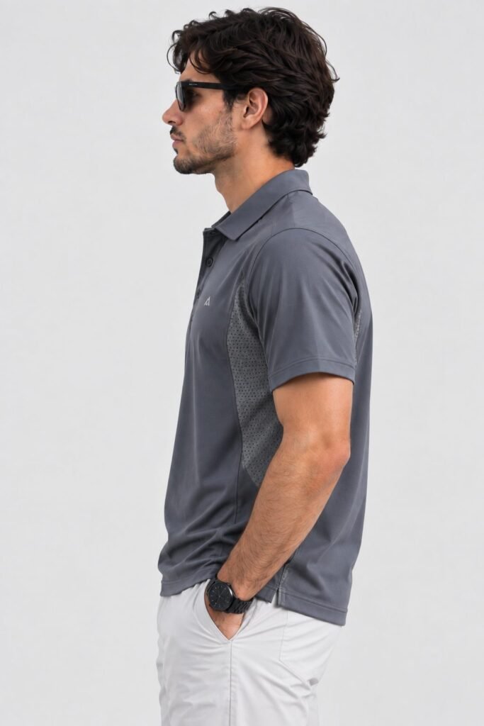 NOVITA Golf Performance Polo - Moisture-Wicking Mesh Panels - view-01059661