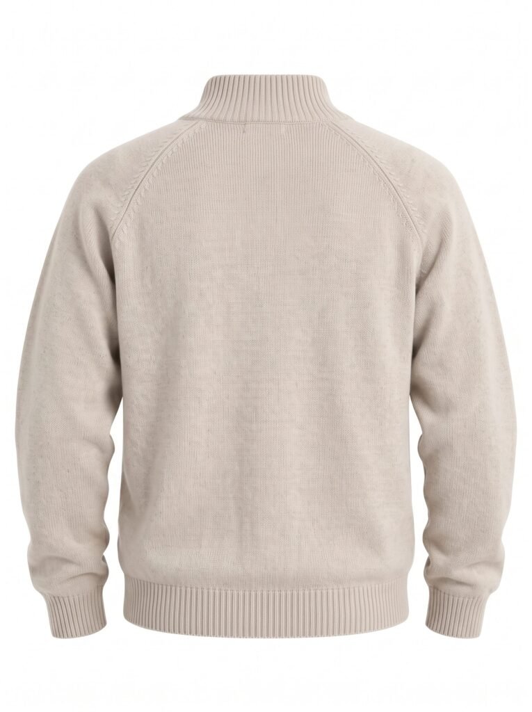 NOVITA Half-Zip Mock Neck - Raglan Sleeve, Ribbed Cuffs - back