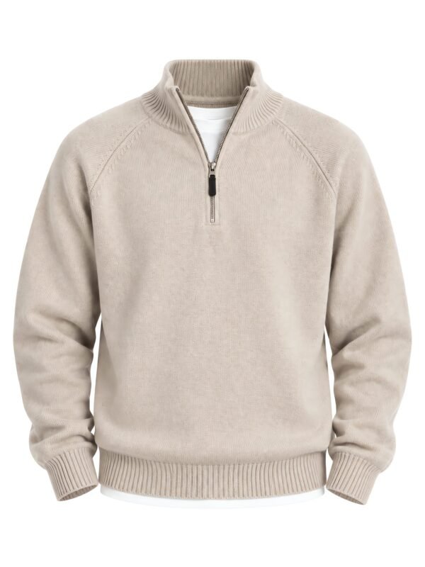 NOVITA Half-Zip Mock Neck - Raglan Sleeve, Ribbed Cuffs - front