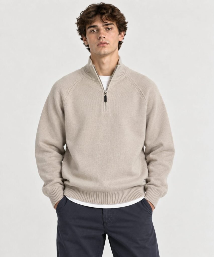 NOVITA Half-Zip Mock Neck - Raglan Sleeve, Ribbed Cuffs - view-115