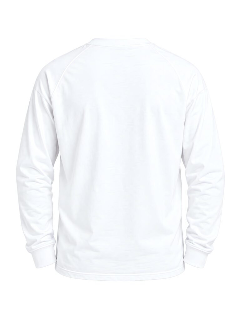 NOVITA Long-Sleeve Layering Tee - Slim Crew, Ribbed Cuff - back