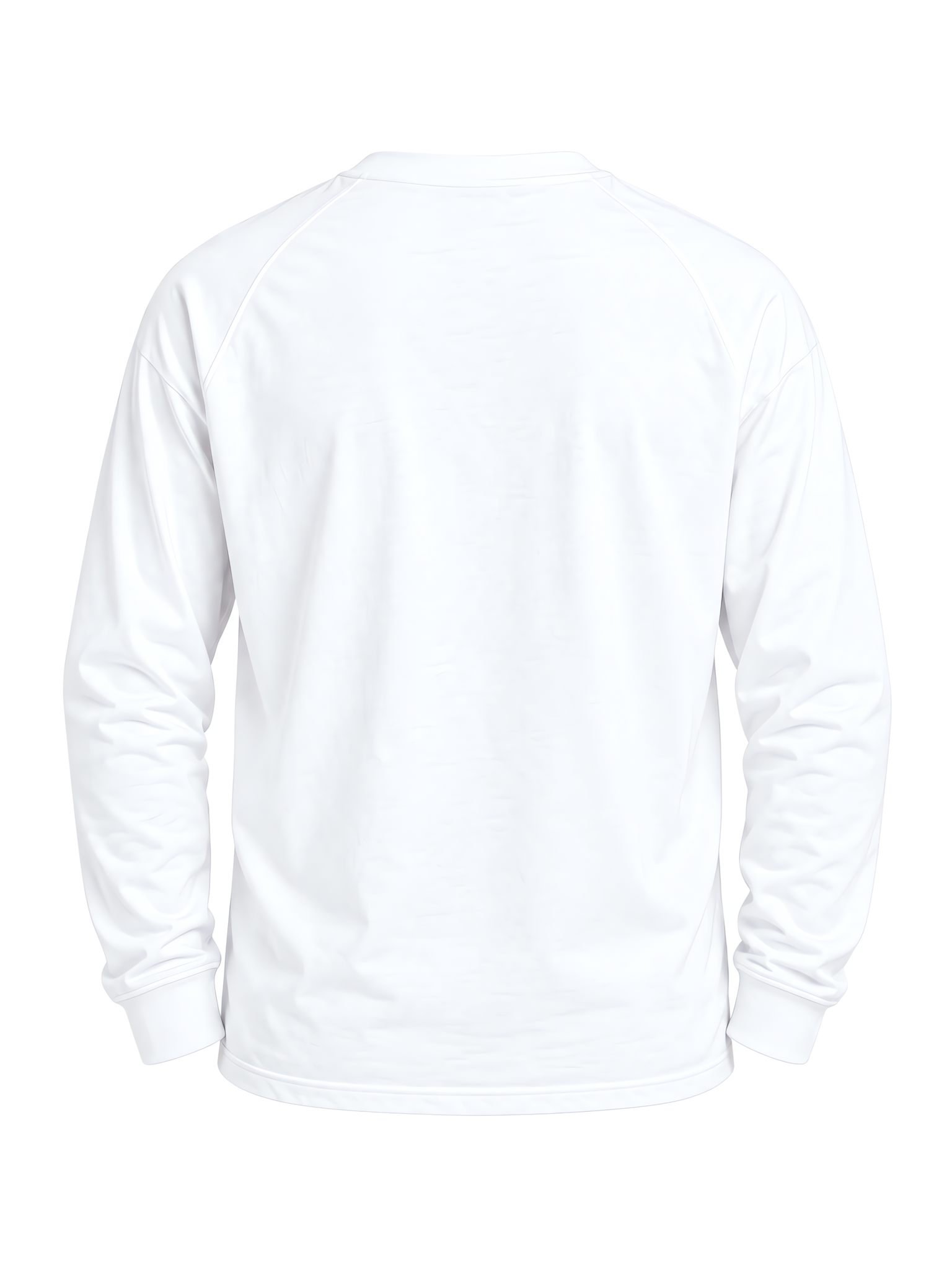 Long-Sleeve Slim Layering Tee — Ribbed Cuff — Back View