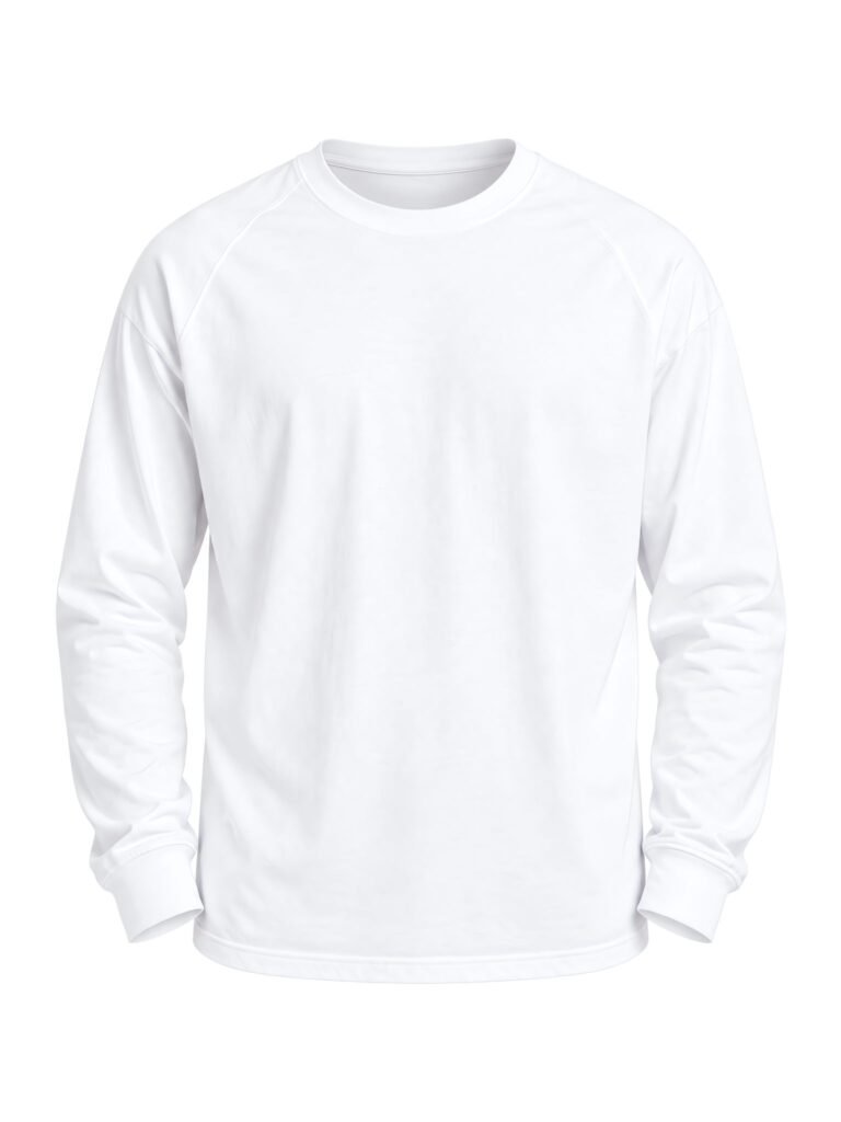 NOVITA Long-Sleeve Layering Tee - Slim Crew, Ribbed Cuff - front