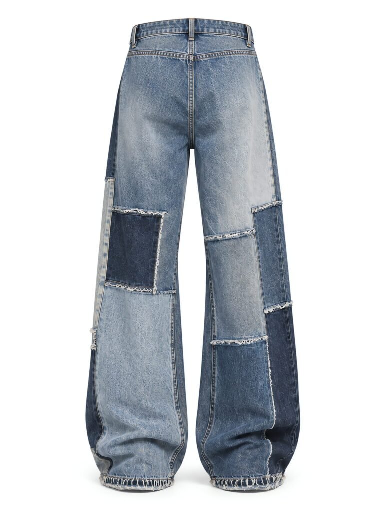NOVITA Patchwork Denim - Contrast Panels & Raw-Hem Detail - view-1