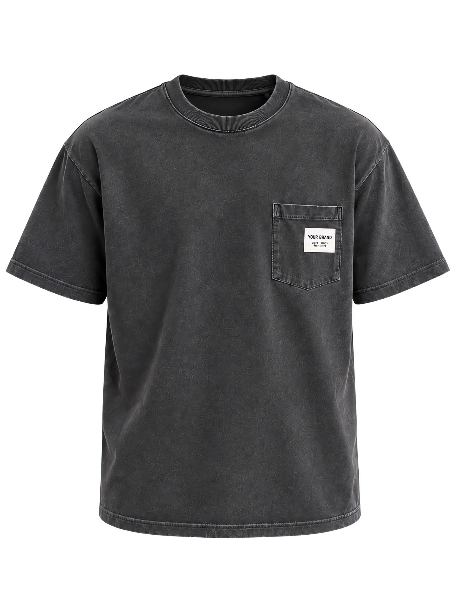 Pocket Tee with Custom Woven Label — Private-Label Program