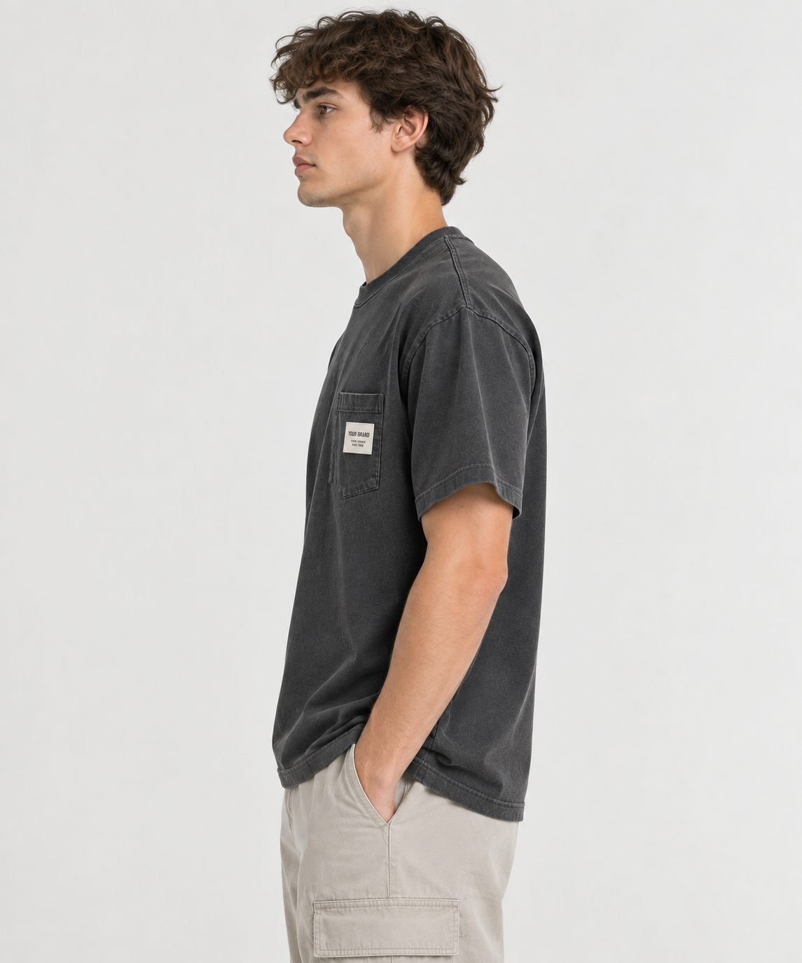 Pocket Tee with Custom Woven Label — Private-Label Program — View 5