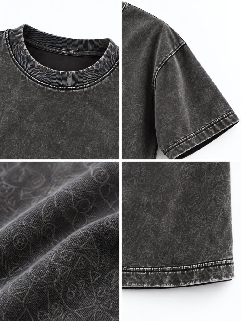 NOVITA Vintage Mineral-Wash Tee - Boxy Streetwear Silhouette - detail-grid