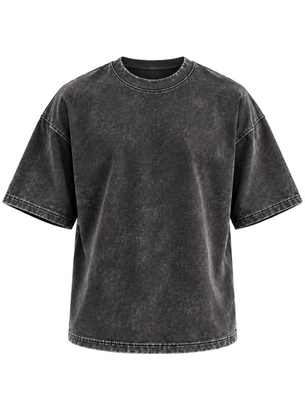 NOVITA Vintage Mineral-Wash Tee - Boxy Streetwear Silhouette - front