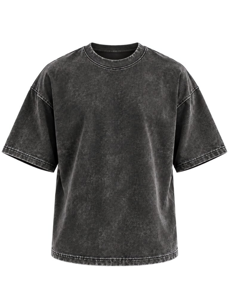 NOVITA Vintage Mineral-Wash Tee - Boxy Streetwear Silhouette - front