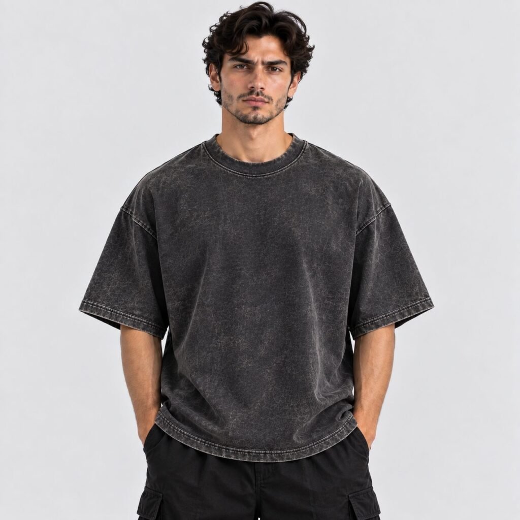 NOVITA Vintage Mineral-Wash Tee - Boxy Streetwear Silhouette - view-75986
