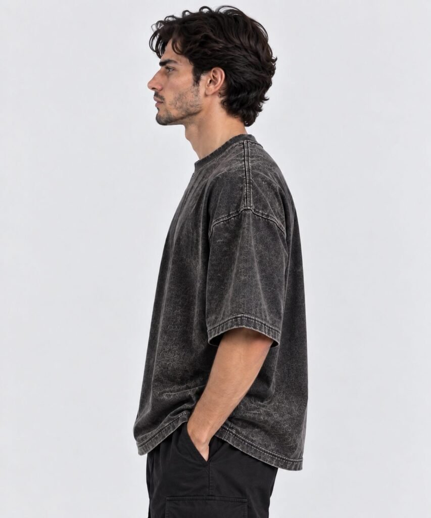 NOVITA Vintage Mineral-Wash Tee - Boxy Streetwear Silhouette - view-88641925
