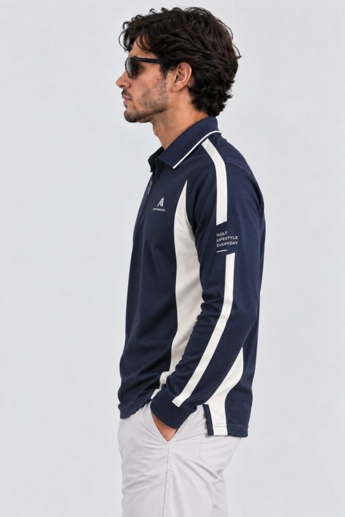 NOVITA Zip-Up Track Polo - Quarter Zip, Side-Vent Hem - view-7