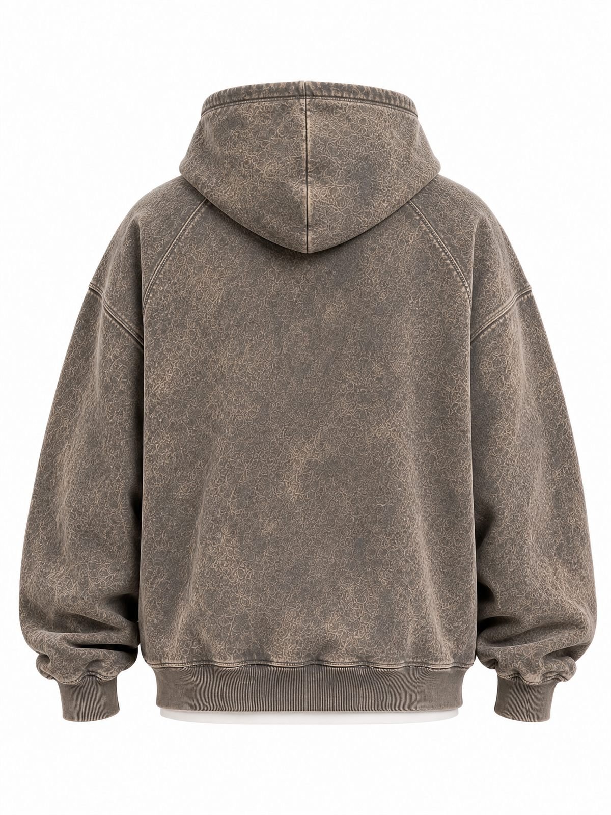 Acid-Wash Hoodie in acid-wash brown — back view