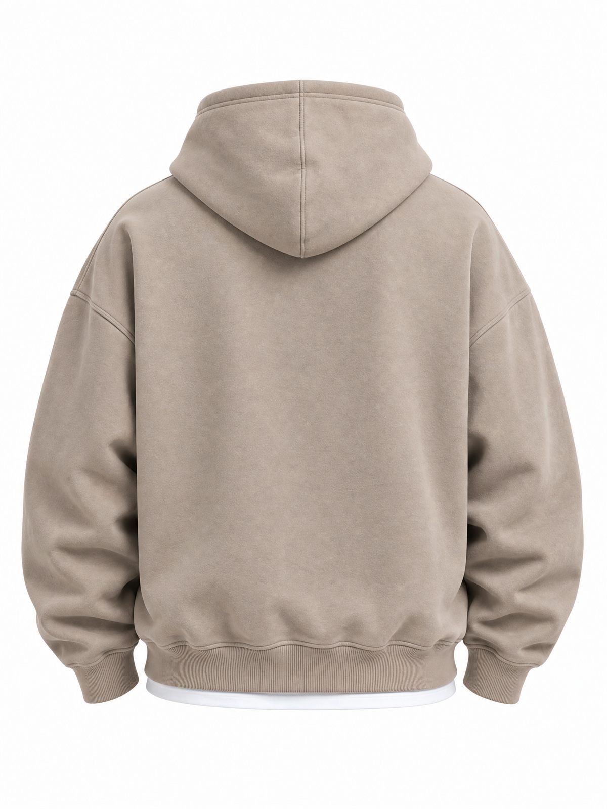 Blank Pullover Hoodie in sand — back view