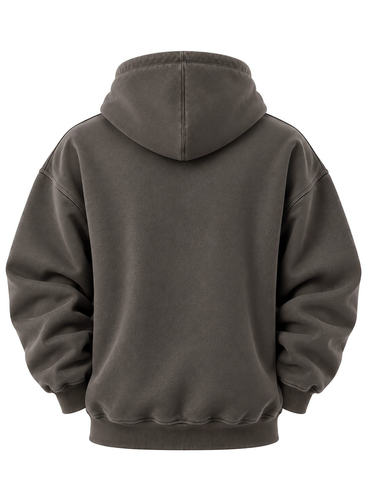 Brushed Fleece Hoodie in charcoal — back view