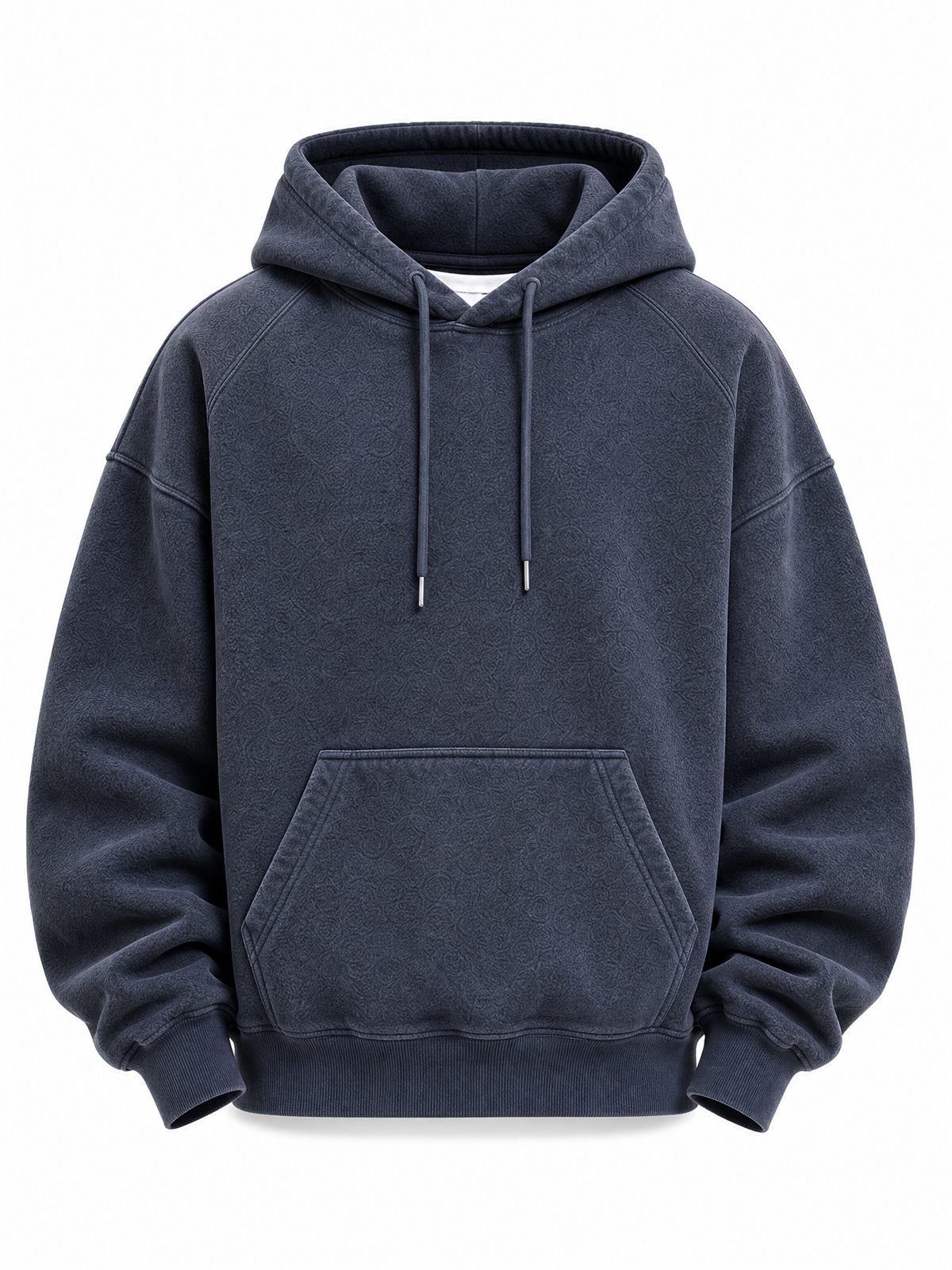 Brushed Fleece Hoodie in navy — front view