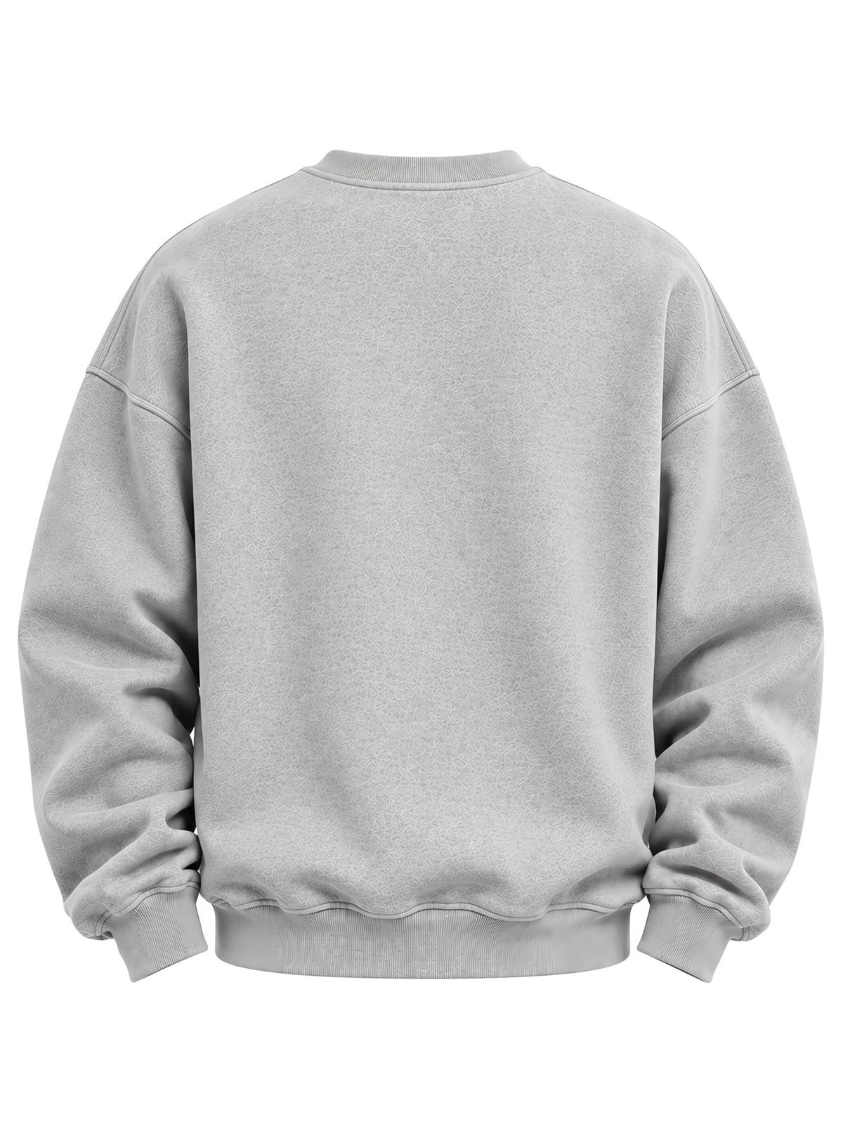 Custom Crewneck Sweatshirt in heather grey — back view