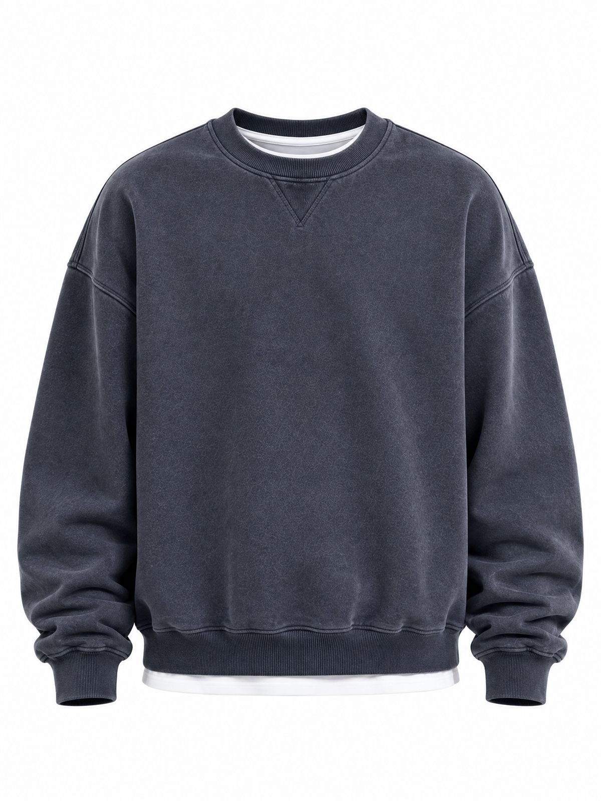 Custom Crewneck Sweatshirt in navy — front view