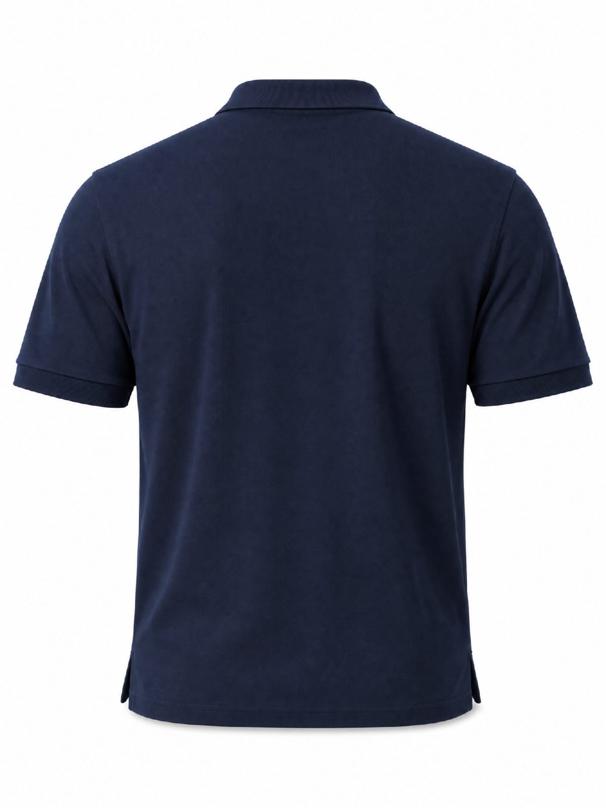 Custom Piqué Polo Shirt in navy — back view