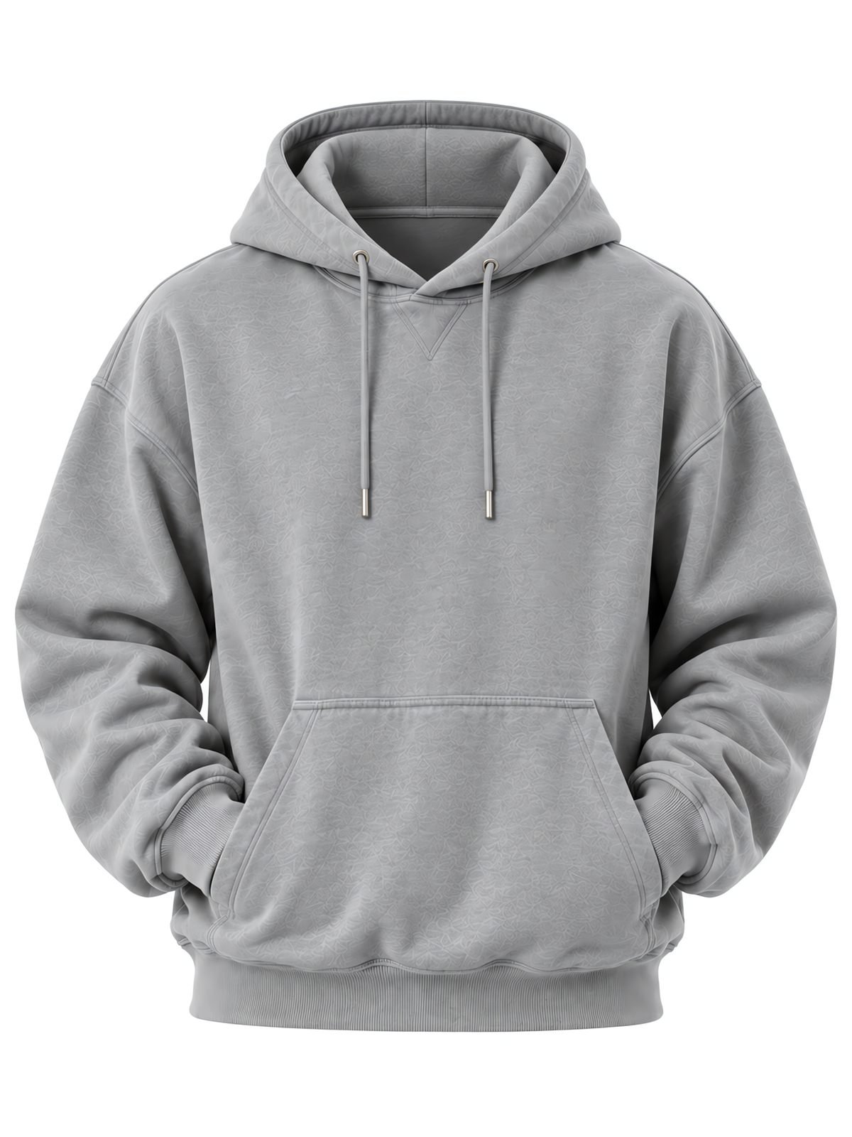 French Terry Hoodie in heather grey — front view