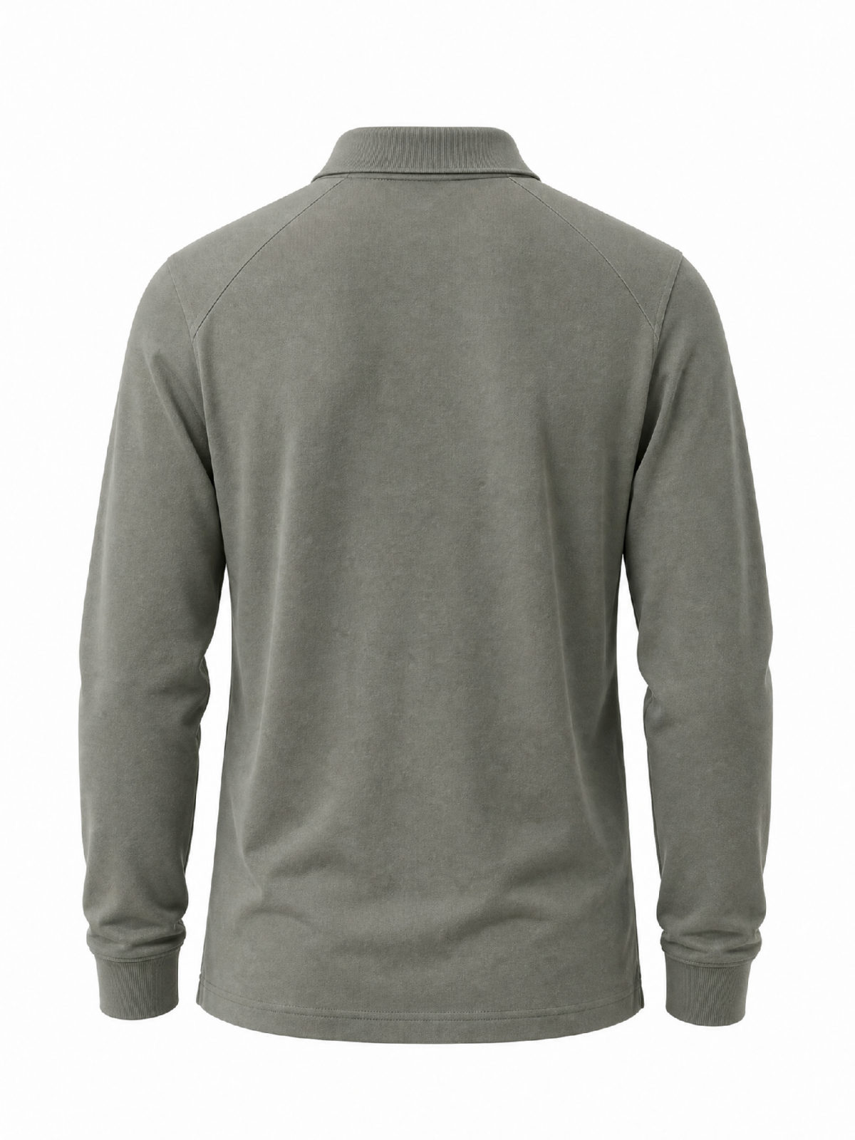 Half-Zip Polo Shirt in olive — back view