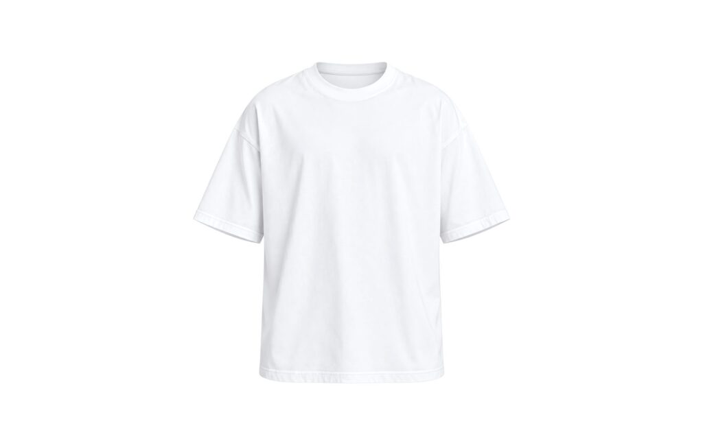 Plain white custom T-shirt from a blank tee program, ready for printing